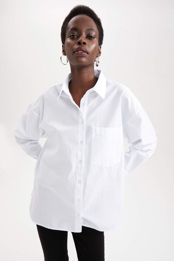 DEFACTO DEFACTO Oversized Long Sleeve Poplin Shirt