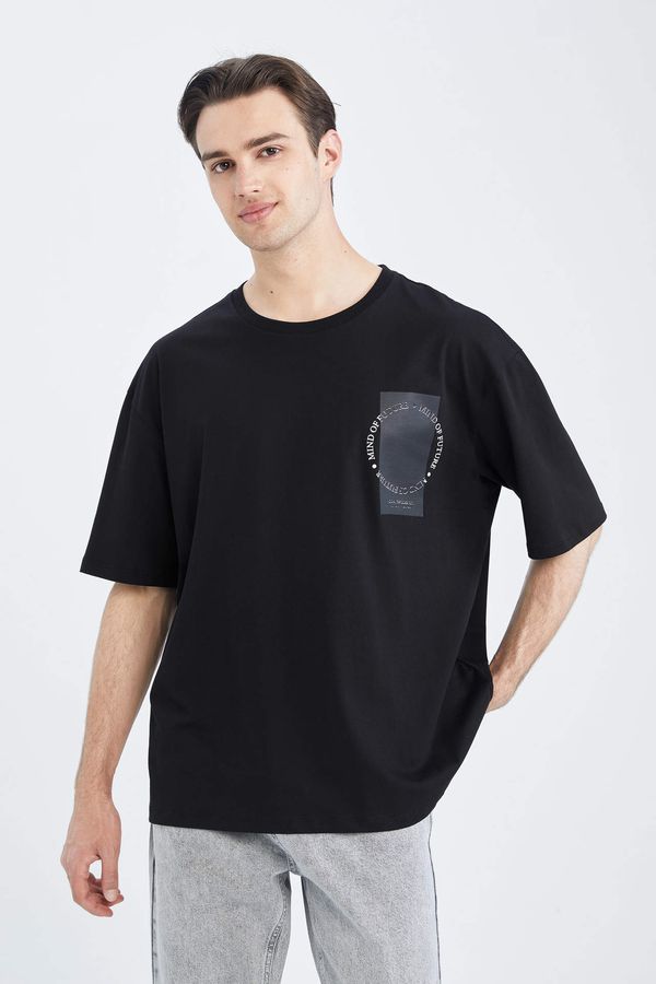 DEFACTO DEFACTO Oversized Short Sleeve Minimal Print T-Shirt