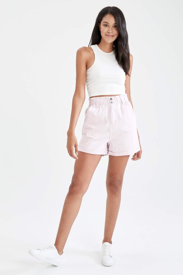 DEFACTO DEFACTO Paper Bag High Waist Mini Shorts