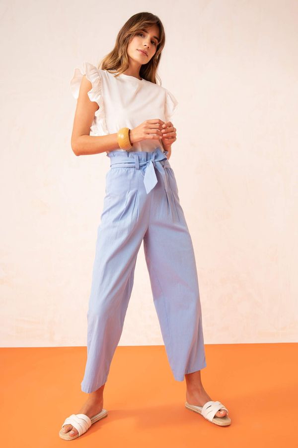 DEFACTO DEFACTO Paperbag Fit Bow Detailed High Waist Trousers