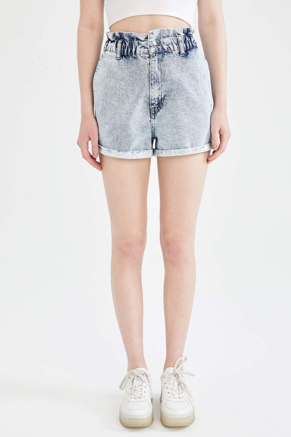 DEFACTO DEFACTO Paperbag Fit High Wasited Denim Jean Mini Shorts