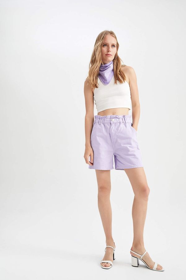 DEFACTO DEFACTO Paperbag Fit Wowen Fabrics Paperbag Waist Short Trousers Short