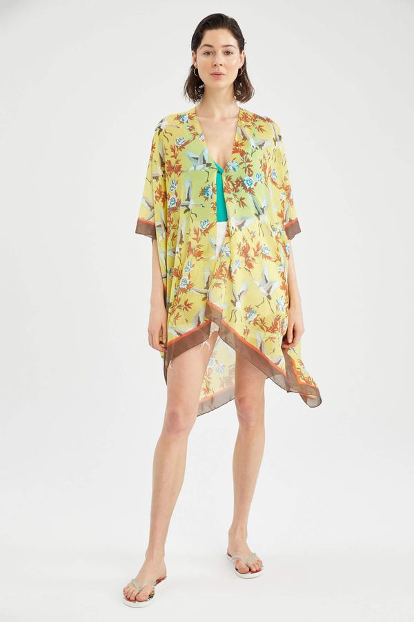 DEFACTO DEFACTO Patterned Long Kimono