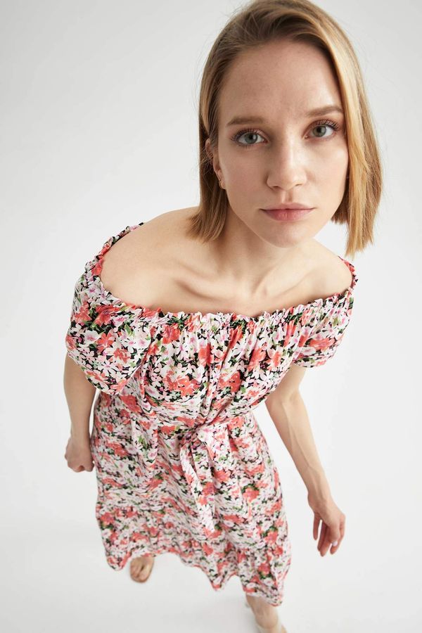 DEFACTO DEFACTO Patterned Off Shoulder Dress