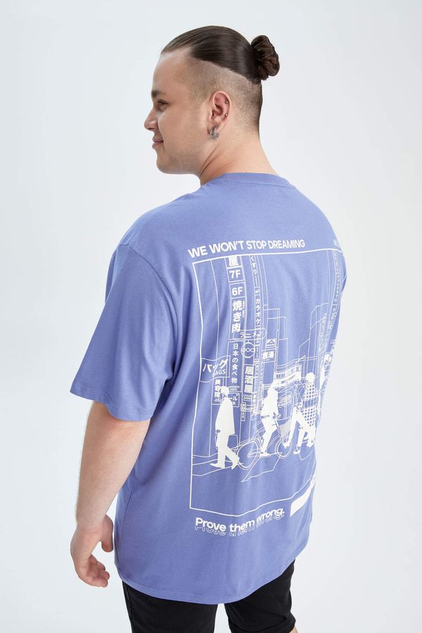 DEFACTO DEFACTO Plussize Fit Crew Neck Printed T-Shirt