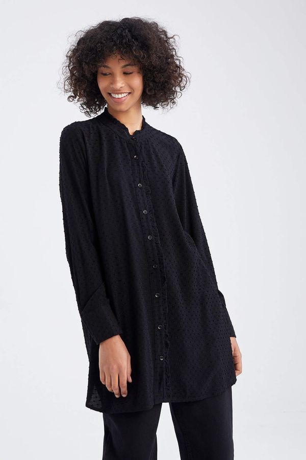 DEFACTO DEFACTO Regular Fit Collar Frilly Long Sleeve Shirt Tunic