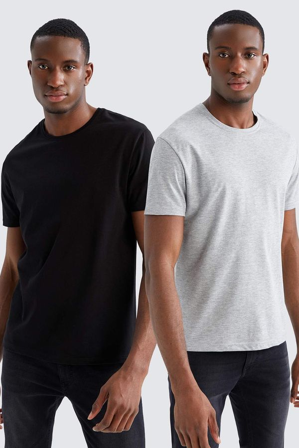 DEFACTO DEFACTO Regular Fit Crew Neck Basic 2 Piece Short Sleeve Cotton Combed Combed T-Shirt
