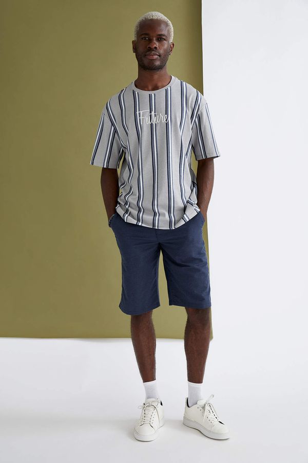 DEFACTO DEFACTO Regular Fit Linen Bermuda Shorts