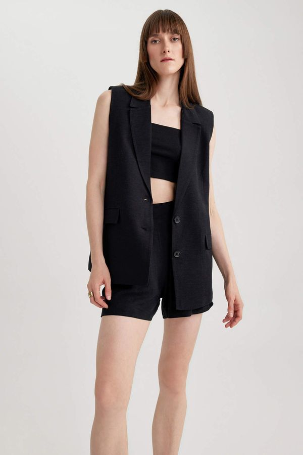 DEFACTO DEFACTO Regular Fit Linen Blend Vest