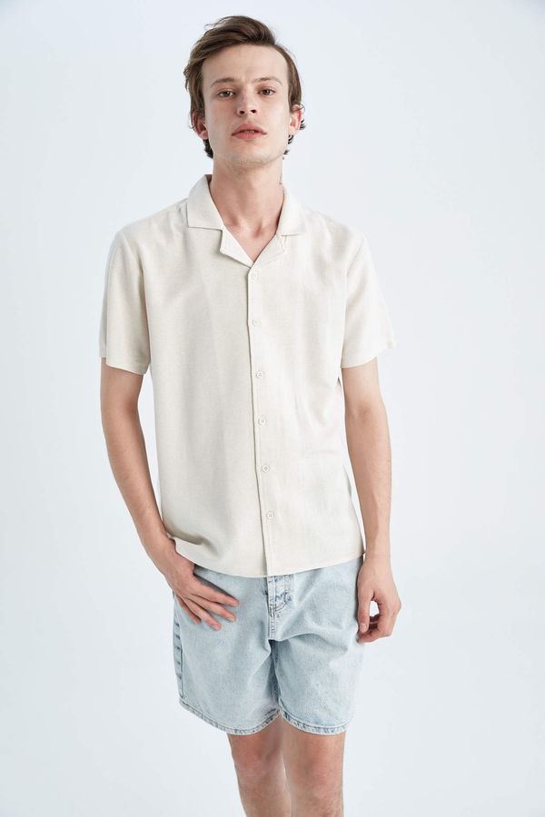 DEFACTO DEFACTO Regular Fit linen Short Sleeve Shirt