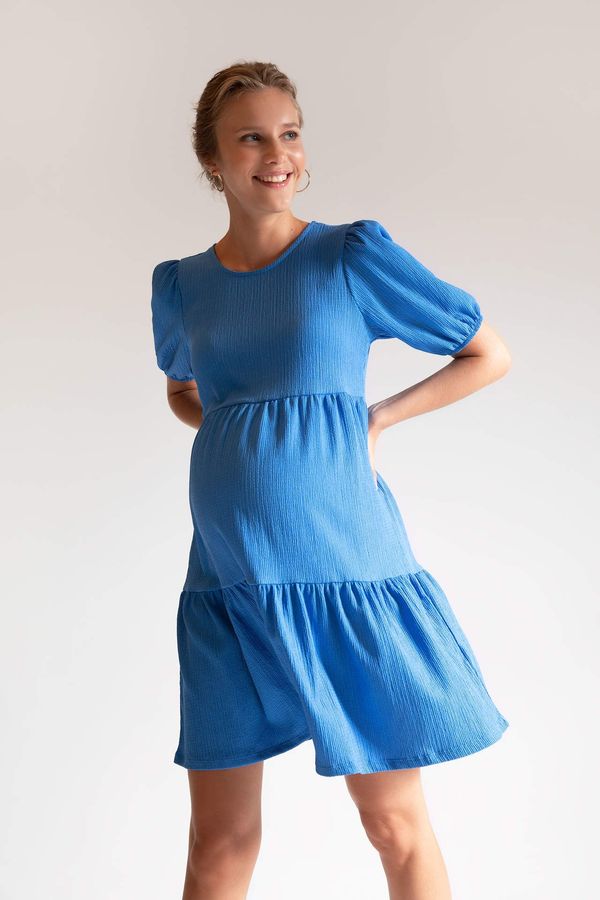 DEFACTO DEFACTO Regular Fit Long Sleeve Capri Length Maternity Dress