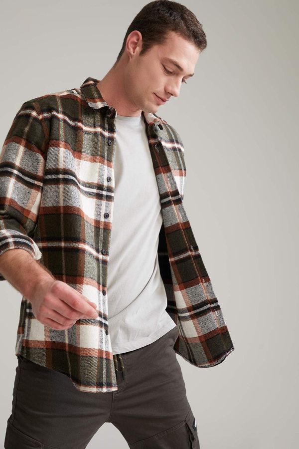 DEFACTO DEFACTO Regular Fit Long Sleeve Check Print Shacket