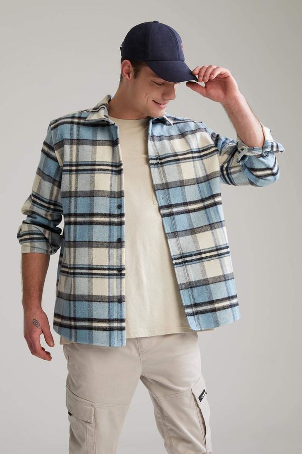 DEFACTO DEFACTO Regular Fit Long Sleeve Check Print Shacket