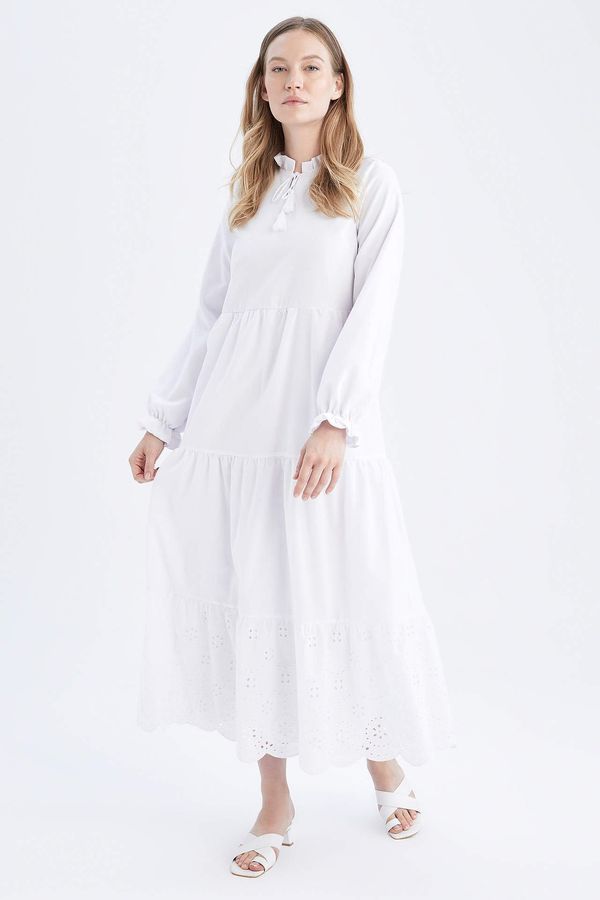 DEFACTO DEFACTO Regular Fit Long Sleeve Maxi Long Sleeve Dress