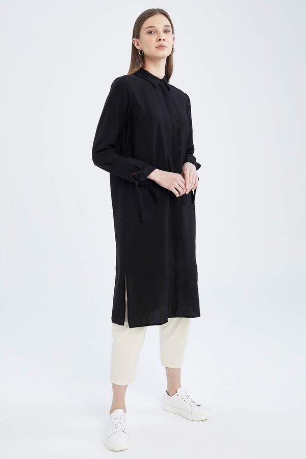 DEFACTO DEFACTO Regular Fit Long Sleeve Maxi Shirt Tunic