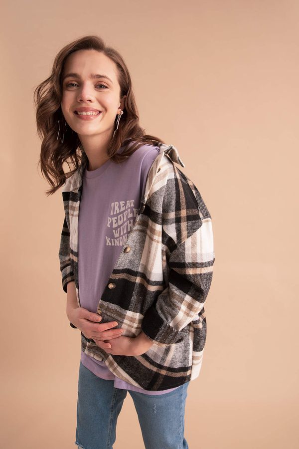 DEFACTO DEFACTO Regular Fit Long Sleeve Printed Maternity Shirt