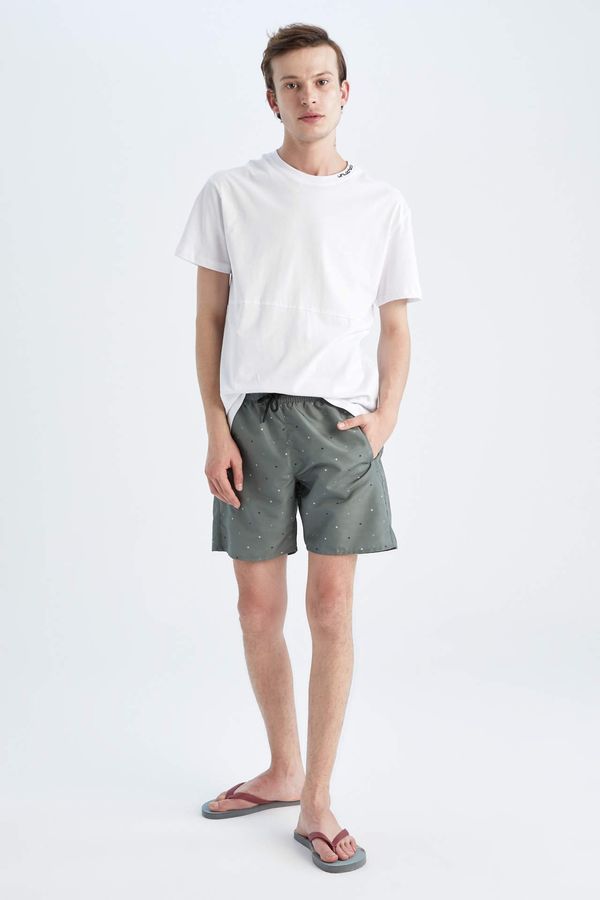 DEFACTO DEFACTO Regular Fit Minimal Patterned Short Swim Shorts