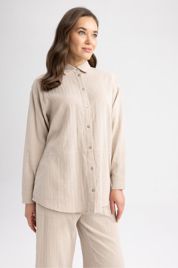 DEFACTO DEFACTO Regular Fit Muslin Long Sleeve Tunic