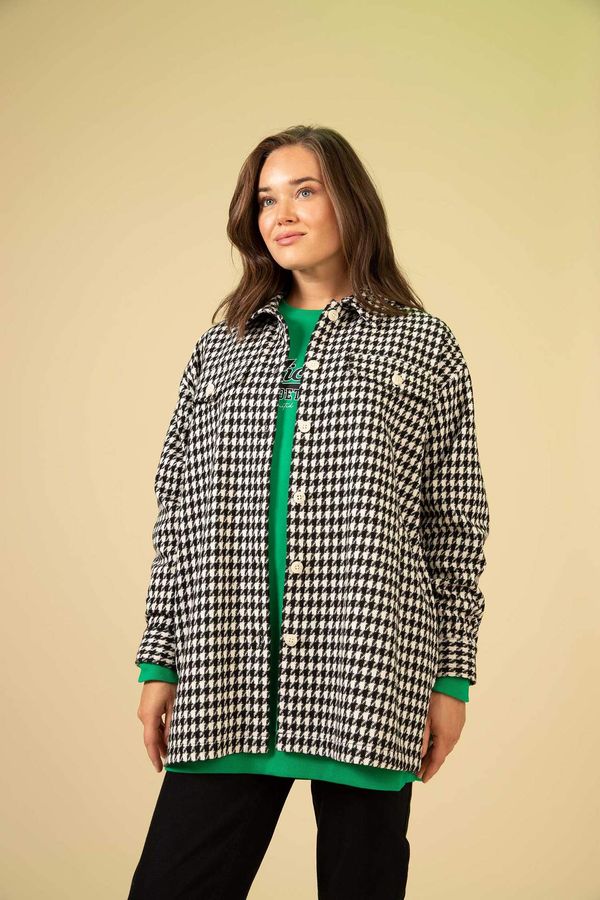 DEFACTO DEFACTO Regular Fit Plaid Long Sleeve Tunic