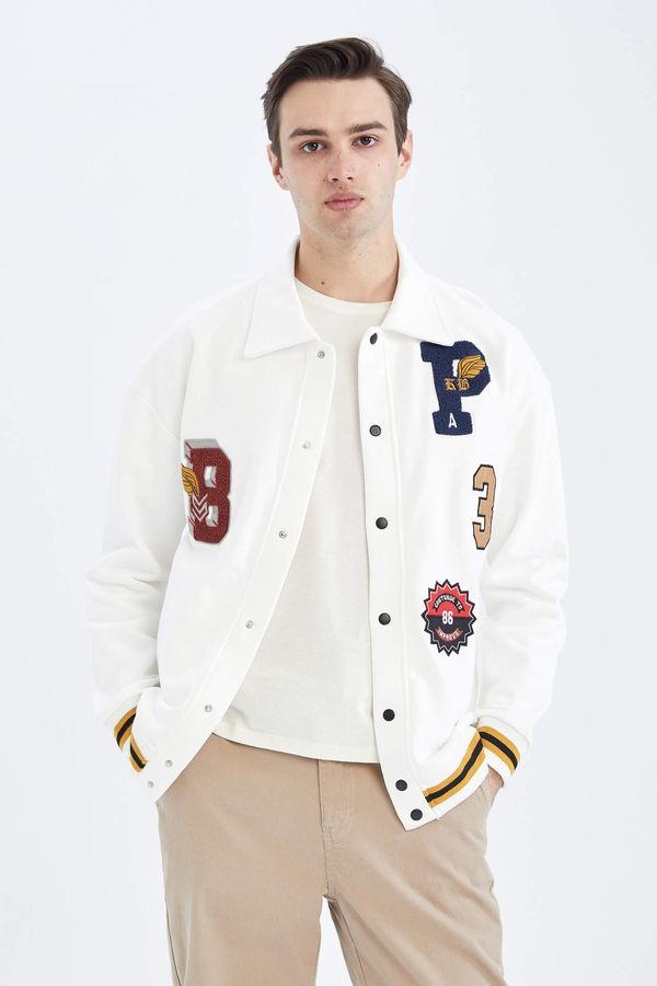 DEFACTO DEFACTO Regular Fit Polo Collar College Cardigan