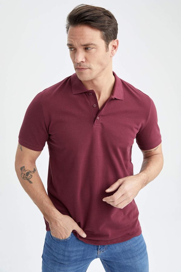 DEFACTO DEFACTO Regular Fit Polo Neck Basic Short Sleeve T-Shirt