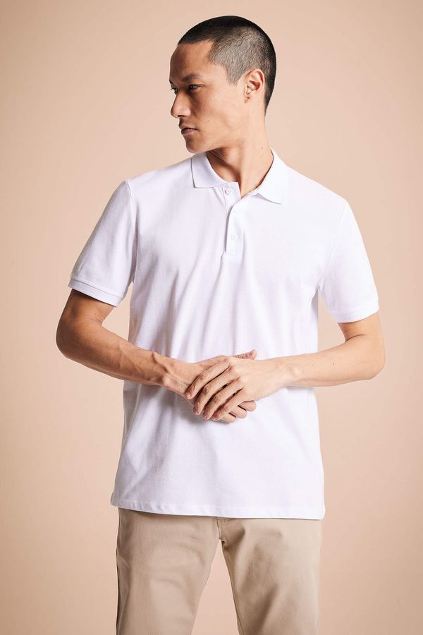 DEFACTO DEFACTO Regular Fit Polo Neck Basic Short Sleeve T-Shirt