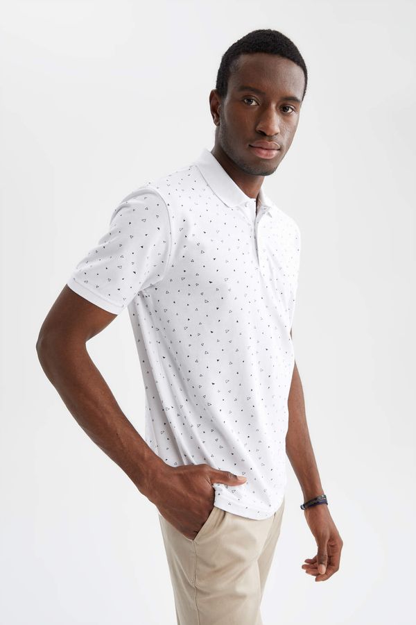 DEFACTO DEFACTO Regular Fit Polo Neck Patterned Short Sleeve T-Shirt