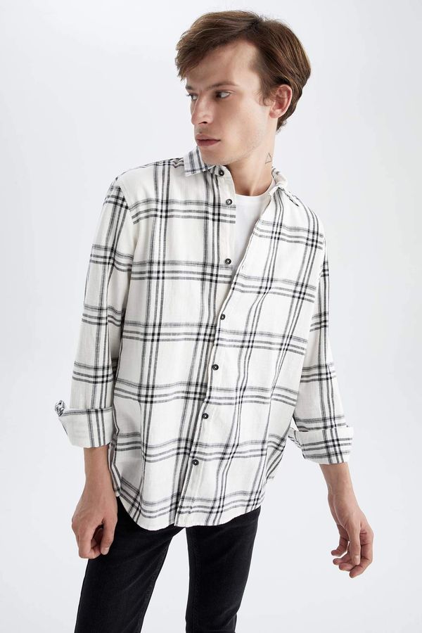 DEFACTO DEFACTO Regular Fit Poplin Printed Long Sleeve Shirt