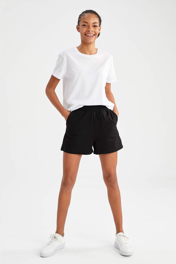 DEFACTO DEFACTO Regular Fit Reversible Thin Sweatshirt Fabric Shorts