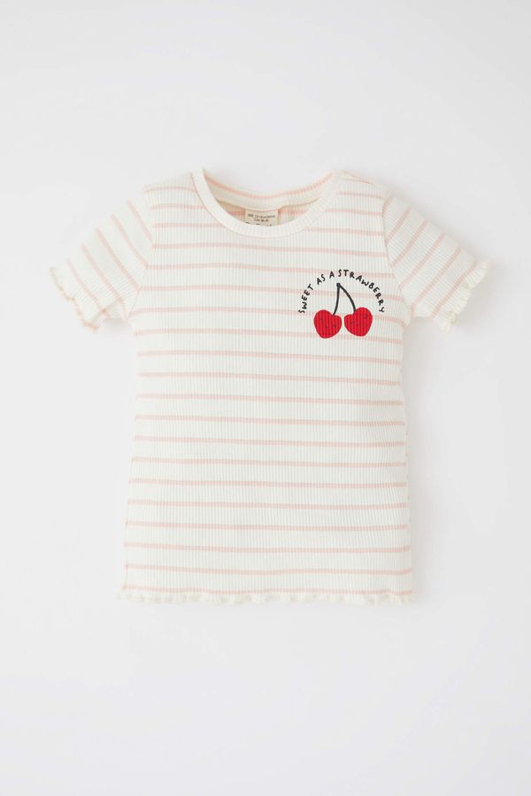 DEFACTO DEFACTO Regular Fit Short Sleeve Cherry Print T-Shirt