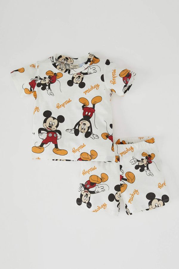 DEFACTO DEFACTO Regular Fit Short Sleeve Mickey & Minnie Print Pyjama Set