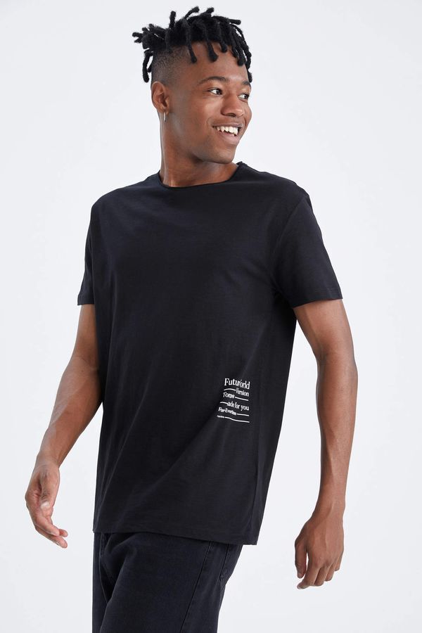DEFACTO DEFACTO Regular Fit Short Sleeve Minimal Slogan Print T-Shirt