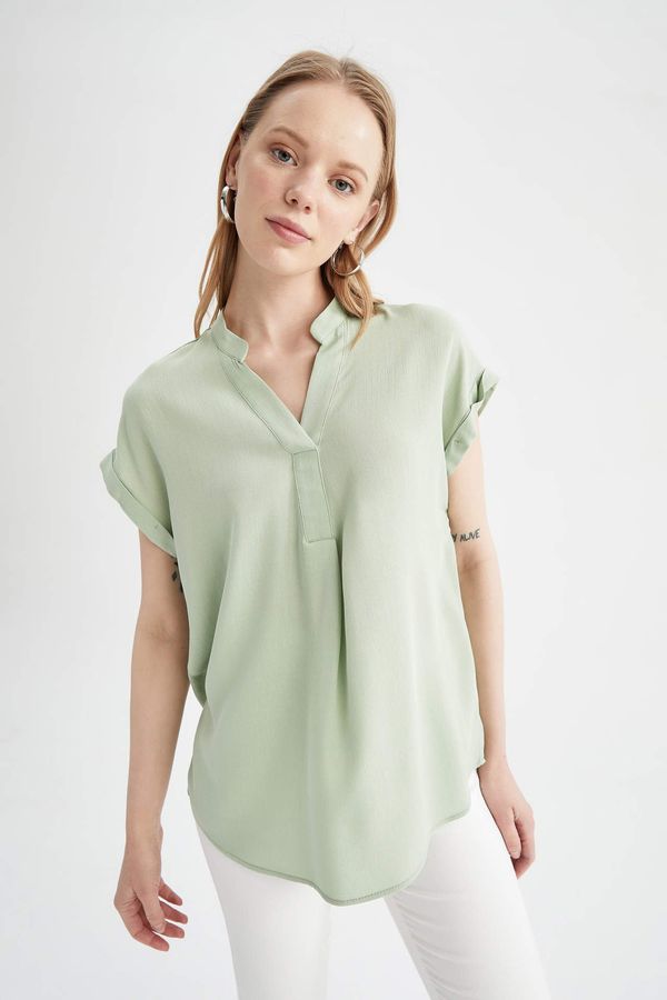 DEFACTO DEFACTO Regular Fit Short Sleeve Viscose Shirt