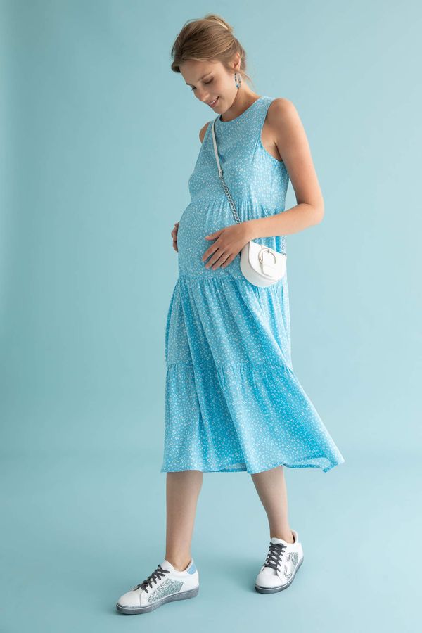 DEFACTO DEFACTO Regular Fit Sleeveless Maxi Maternity Dress