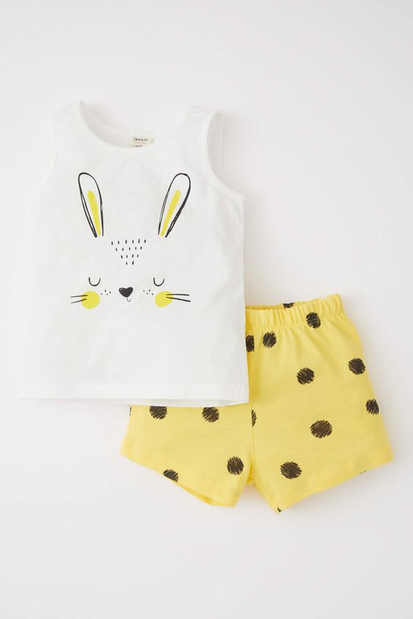 DEFACTO DEFACTO Regular Fit Sleeveless Rabbit Print Pyjama Set