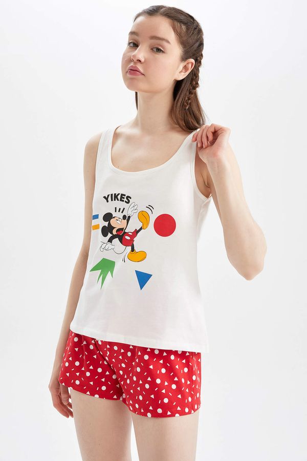 DEFACTO DEFACTO Regular Fit Strappy Mickey & Minnie Mouse Print Pyjama Set