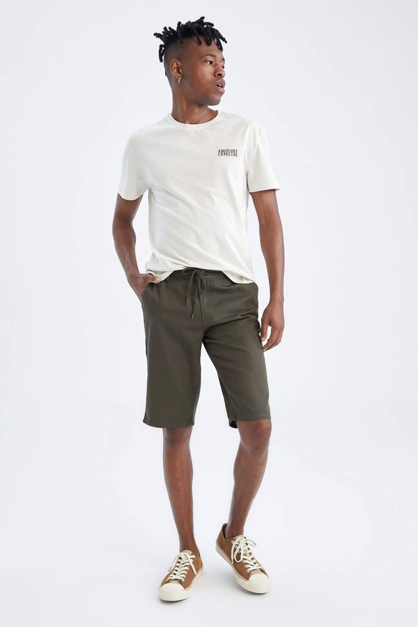 DEFACTO DEFACTO Regular Fit Tie Waist Bermuda Short