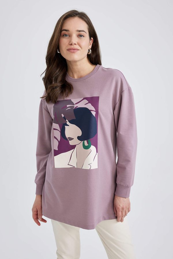 DEFACTO DEFACTO Relax Fit Crew Neck Sweatshirt Tunic