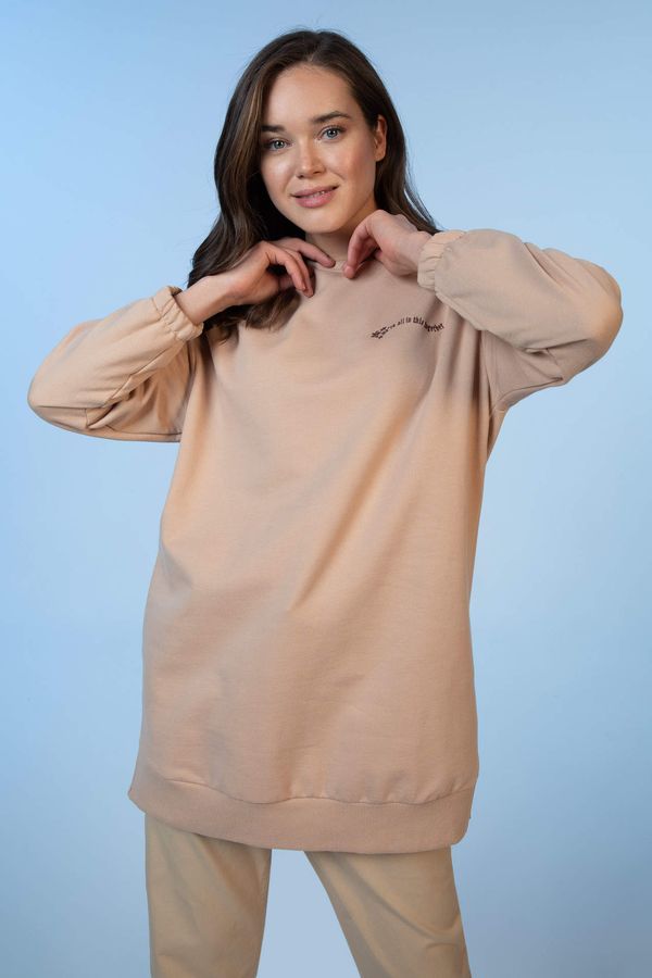 DEFACTO DEFACTO Relax Fit embroidered Sweat Tunic