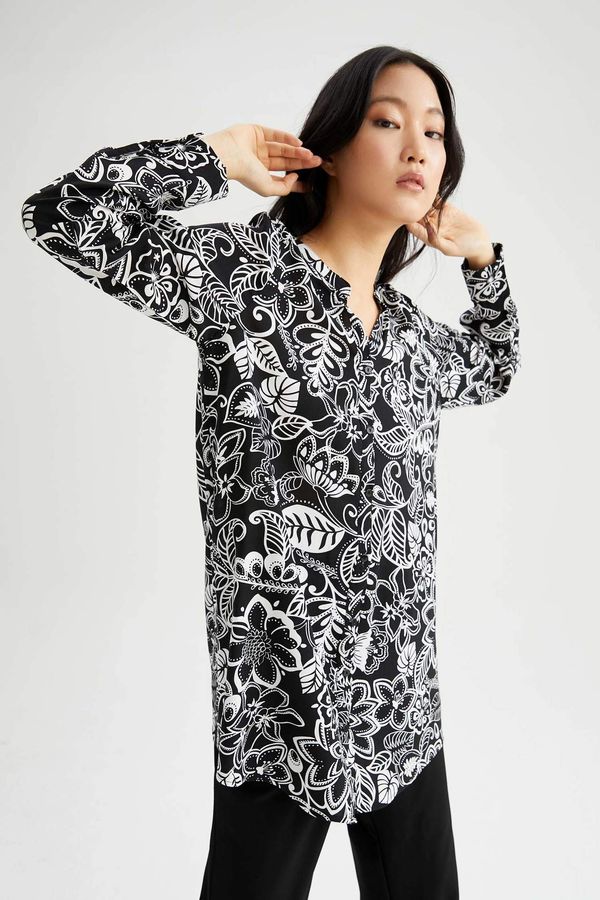 DEFACTO DEFACTO Relax Fit Floral Print Shirt Tunic