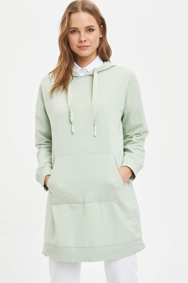 DEFACTO DEFACTO Relax Fit Hooded Tunic With Kangaroo Pockets