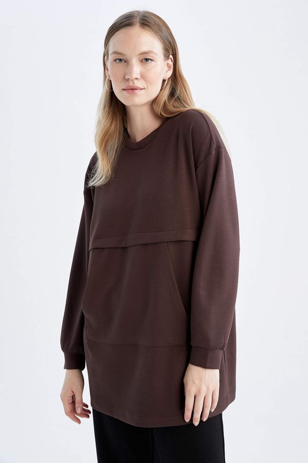 DEFACTO DEFACTO Relax Fit Long Sleeve Crew Neck Long Sleeve Tunic