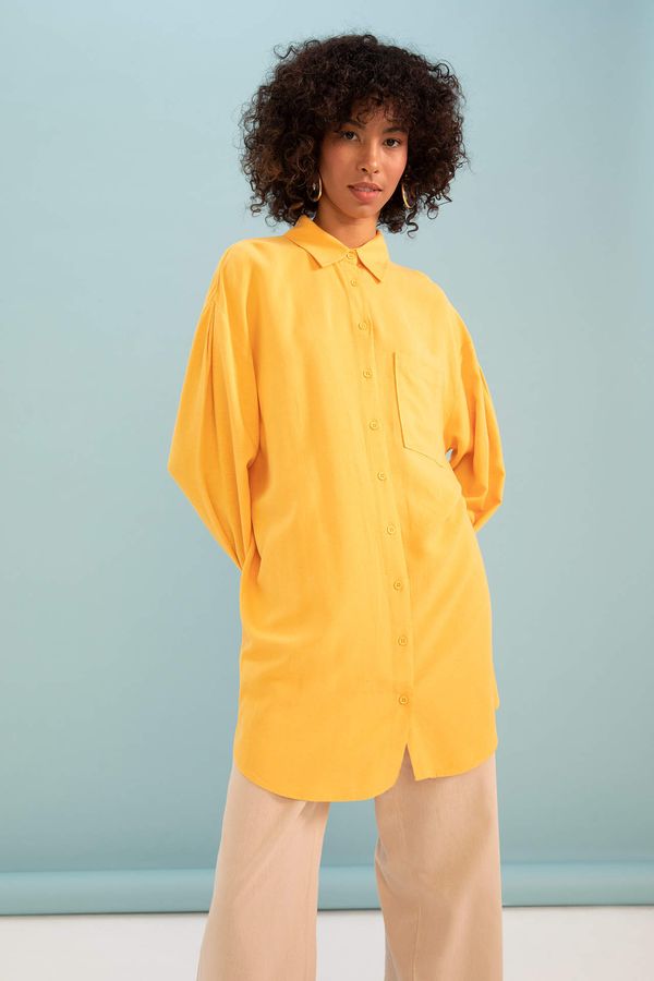DEFACTO DEFACTO Relax Fit Long Sleeve One Side Pocket Shirt Tunic