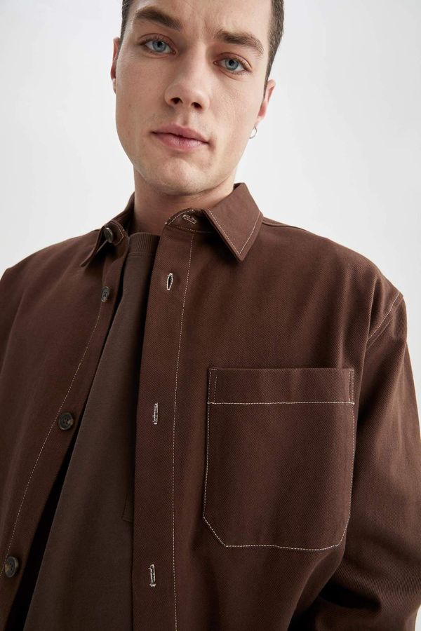 DEFACTO DEFACTO Relax Fit Long Sleeve Twill Shirt