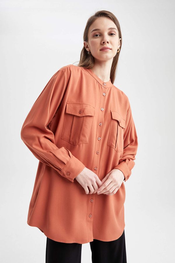 DEFACTO DEFACTO Relax Fit Long Sleeve Viscose Shirt Tunic