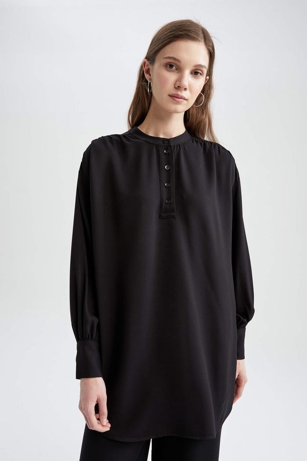 DEFACTO DEFACTO Relax Fit Long Sleeve Viscose Shirt Tunic