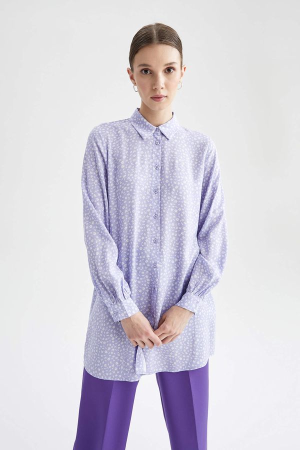 DEFACTO DEFACTO Relax Fit Patterned Viscose Shirt Tunic