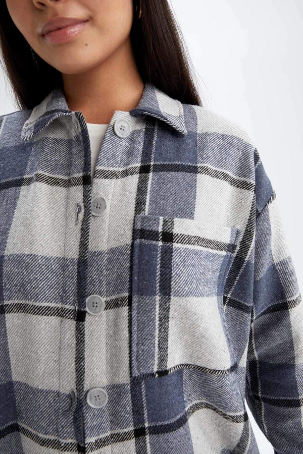 DEFACTO DEFACTO Relax Fit Plaid Long Sleeve Tunic