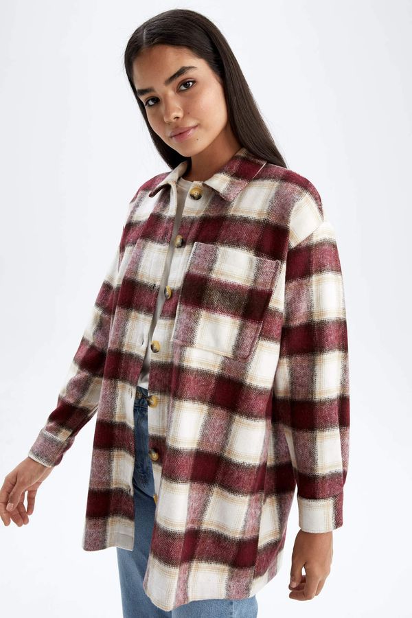 DEFACTO DEFACTO Relax Fit Plaid Long Sleeve Tunic