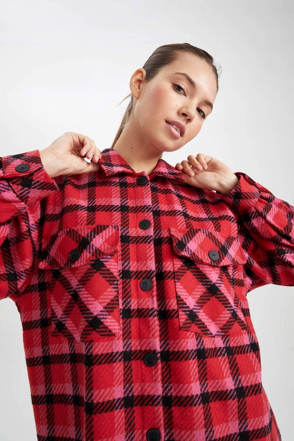 DEFACTO DEFACTO Relax Fit Plaid Long Sleeve Tunic